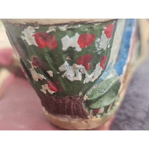 1940's Vintage Hand Carved And Hand Painted Wooden Wedges Size 8.5 Women's. - Picture 10 of 14